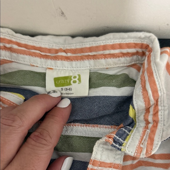 Crazy 8 Button Down Shirt Blue Casual Style - Picture 2 of 2